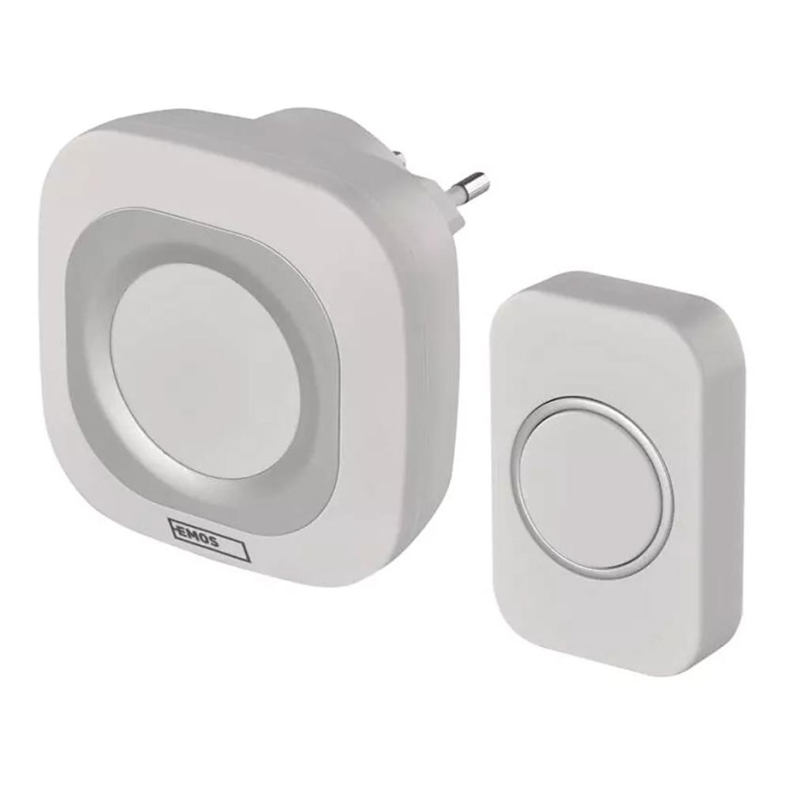 Dzwonek bezprzewodowy do kontaktu 230V + 1xCR2032 IP44 biały