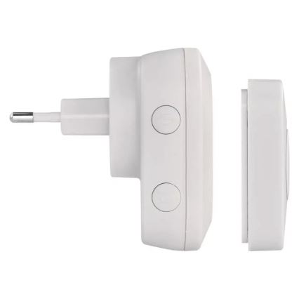 Dzwonek bezprzewodowy do kontaktu 230V + 1xCR2032 IP44 biały