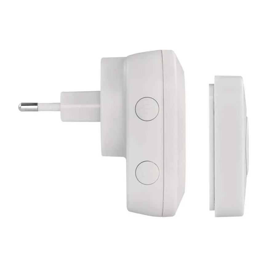 Dzwonek bezprzewodowy do kontaktu 230V + 1xCR2032 IP44 biały