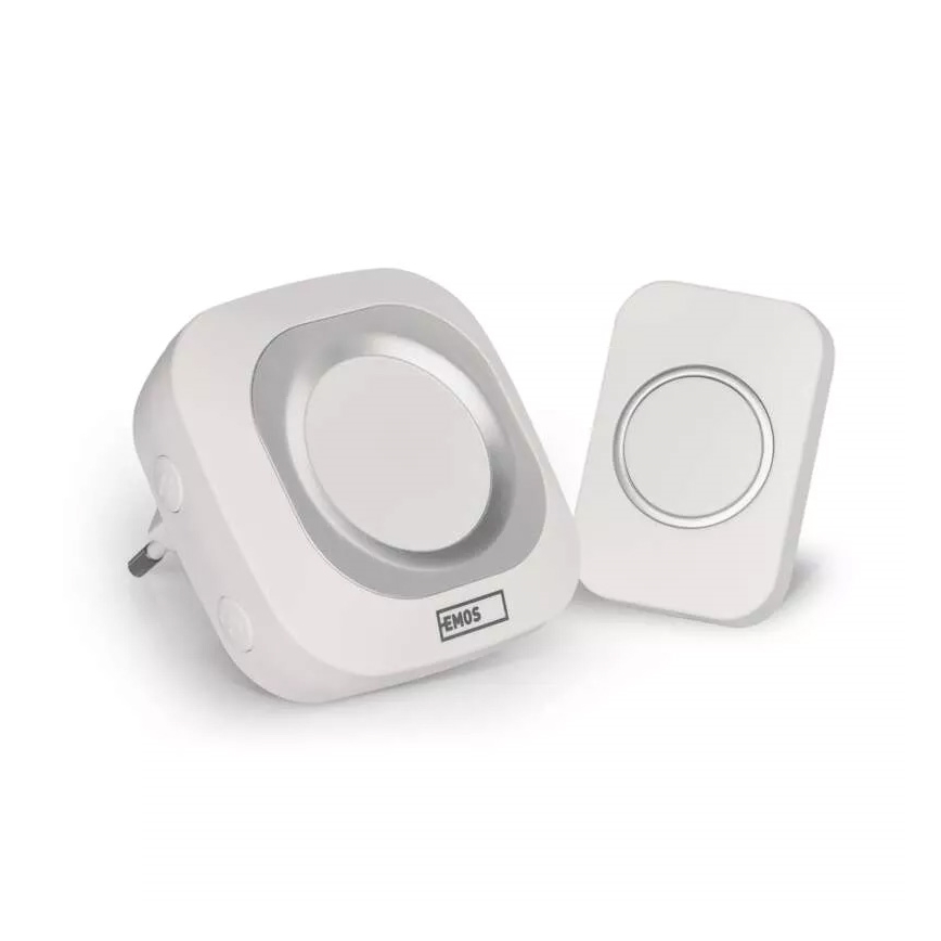 Dzwonek bezprzewodowy do kontaktu 230V + 1xCR2032 IP44 biały