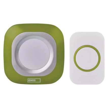 Dzwonek bezprzewodowy do kontaktu 230V + 1xCR2032 IP44 zielony