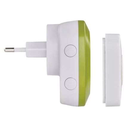 Dzwonek bezprzewodowy do kontaktu 230V + 1xCR2032 IP44 zielony