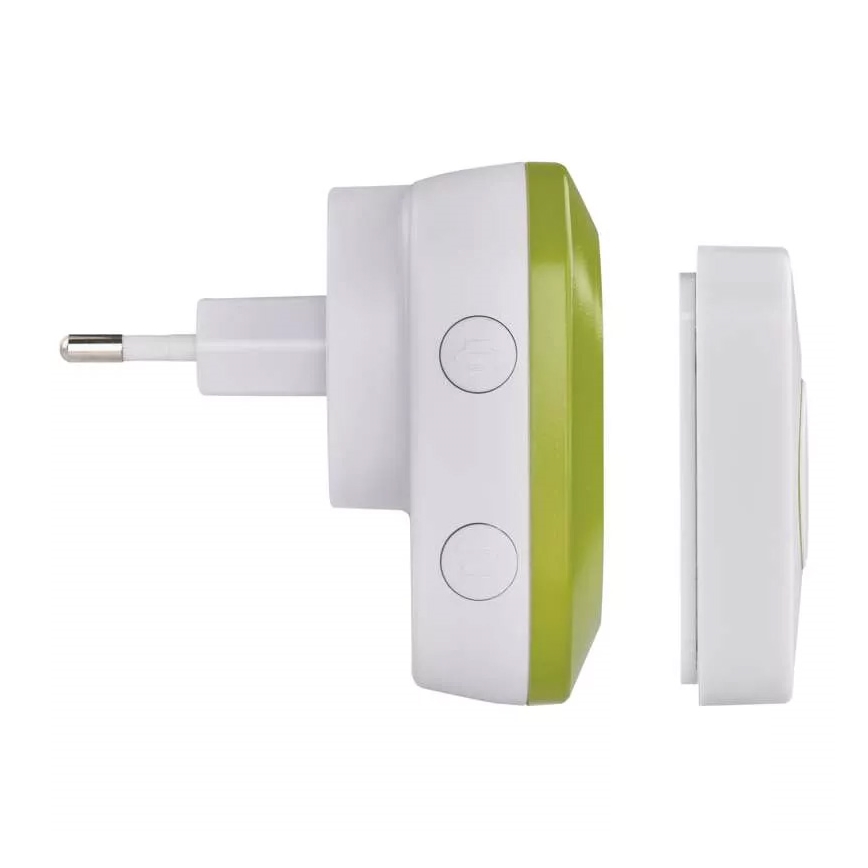 Dzwonek bezprzewodowy do kontaktu 230V + 1xCR2032 IP44 zielony
