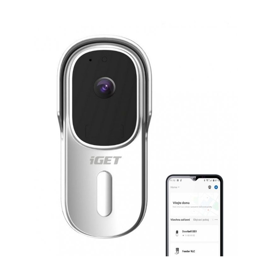 Dzwonek wideo z czujnikiem ruchu Full HD 1080p 5200 mAh IP65 Wi-Fi biały