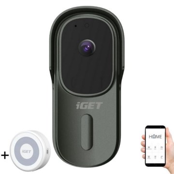Dzwonek wideo z czujnikiem ruchu Full HD 1080p IP65 Wi-Fi antracyt + głośnik