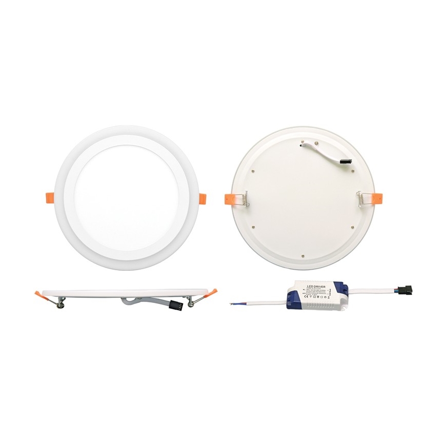 LED Oprawa wpuszczana DUO LED/6W/230V + LED/3W