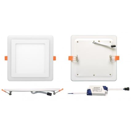 LED Oprawa wpuszczana DUO LED/12W/230V + LED/4W