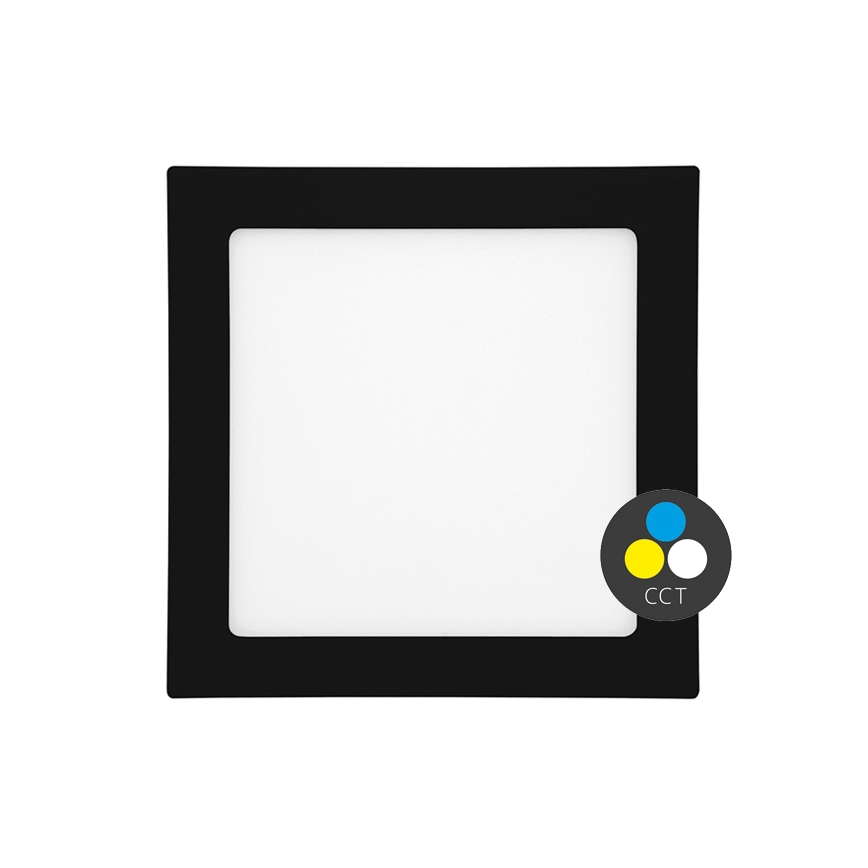 LED Łazienkowa oprawa wpuszczana RAFA LED/12W/230V 3000/4000/6000K 17x17 cm IP44 czarna