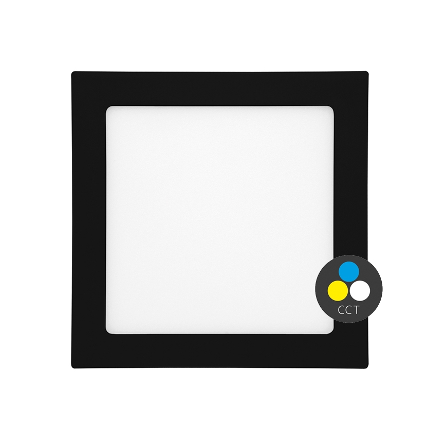 LED Łazienkowa oprawa wpuszczana RAFA LED/18W/230V 3000/4000/6000K 22x22 cm IP44 czarna