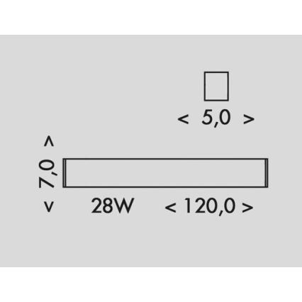 LED Plafon DONAR LED/28W/230V 4000K 120 cm czarne