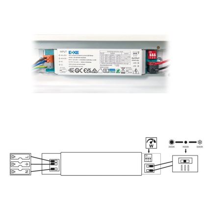 LED Oprawa świetlówkowa VELO LED/24/32/40W/230V 3000/4000/6000K 120 cm biała