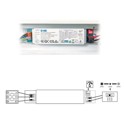 LED Oprawa świetlówkowa VELO LED/36/48/60W/230V 3000/4000/6000K 150 cm biała