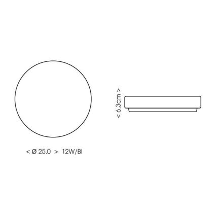 LED Plafon łazienkowy LIRA LED/12W/230V 4000K śr. 25 cm IP44 biały