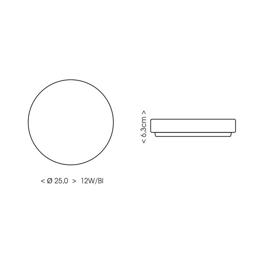 LED Plafon łazienkowy LIRA LED/12W/230V 4000K śr. 25 cm IP44 biały