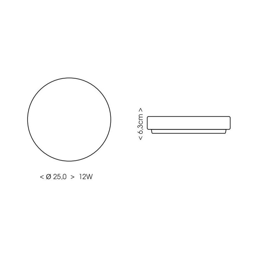 LED Plafon łazienkowy LIRA LED/12W/230V 4000K śr. 25 cm IP44 czarny