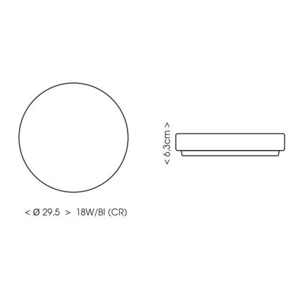 LED Plafon łazienkowy LIRA LED/18W/230V 4000K śr. 29,5 cm IP44 czarny