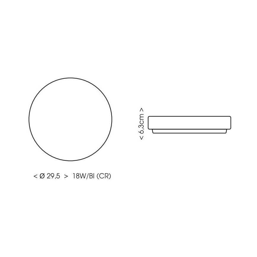 LED Plafon łazienkowy LIRA LED/18W/230V 4000K śr. 29,5 cm IP44 czarny