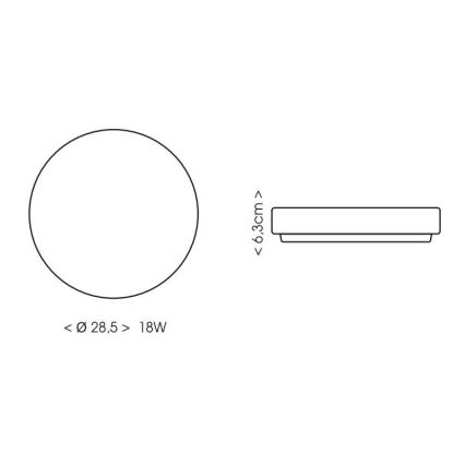 LED Plafon łazienkowy LIRA LED/18W/230V 4000K śr. 28,5 cm IP44