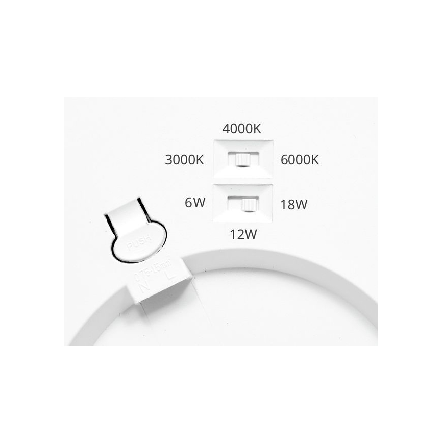 LED Panel ściemnialny LEXA LED/6/12/18W/230V 3000/4000/6000K śr. 22,5 cm biały