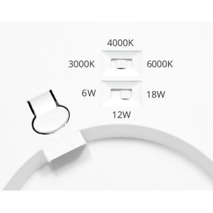 LED Ściemnialna oprawa wpuszczana z czujnikiem LEXA LED/6/12/18W/230V 3000/4000/6000K śr. 22,5 cm czarna
