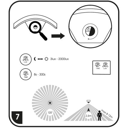 LED Kinkiet zewnętrzny z czujnikiem STYL LED/8W/230V IP44