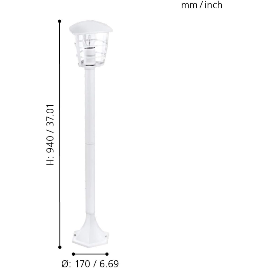 Eglo 18799 - Lampa zewnętrzna ALORIA 1xE27/60W/230V IP44 biała