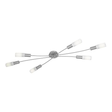 EGLO 22552 - Plafon SAMANTA 6xE14/9W matowy nikiel/biała