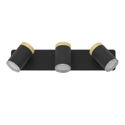 Eglo - Oprawa punktowa łazienkowa 3xGU10/3W/230V IP44 czarny/beżowy