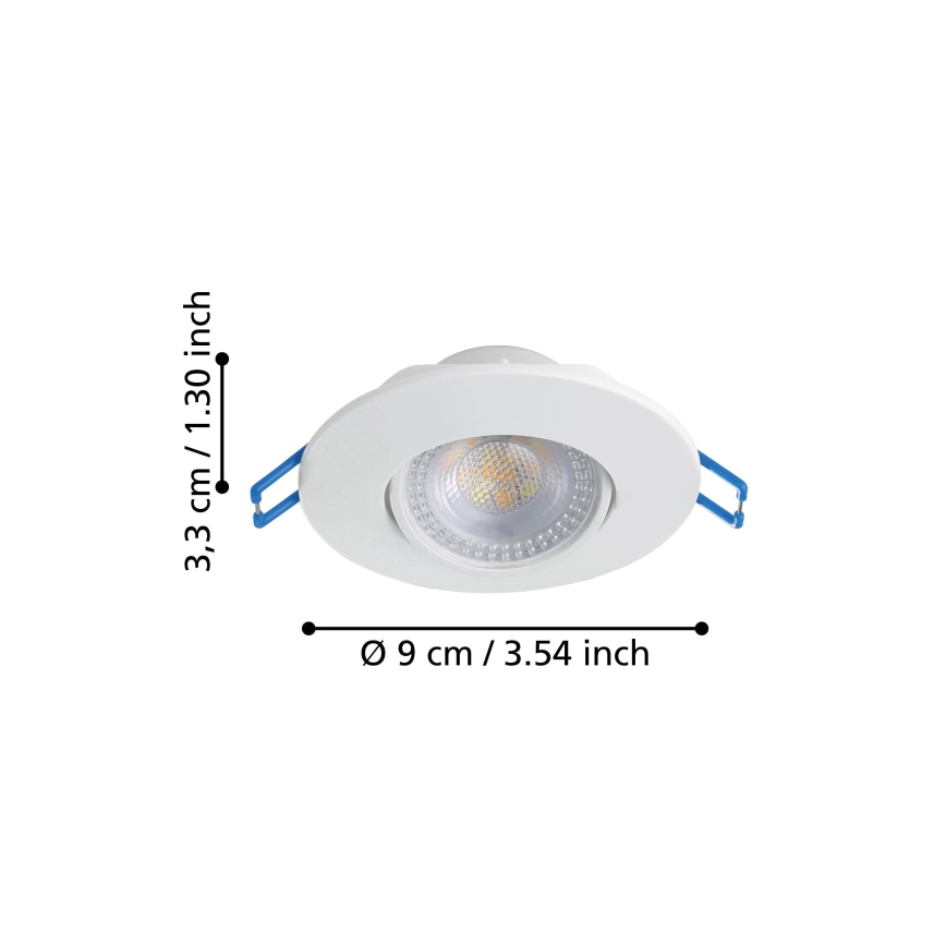 Eglo - Zestaw 3 opraw do podwieszanego sufitu LED/4,9W/230V 2700/4000/6500K śr. 9 cm biała
