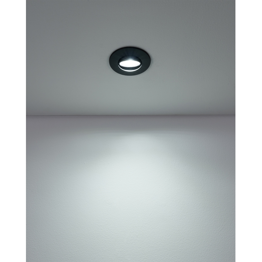 Eglo - ZESTAW 3x LED Oprawa wpuszczana LED/4,9W/230V 2700/4000/6500K śr. 9 cm czarna