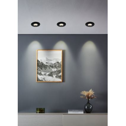 Eglo - Zestaw 10x opraw wpuszczanych LED/4,9W/230V 2700/4000/6500K śr. 9 cm czarne