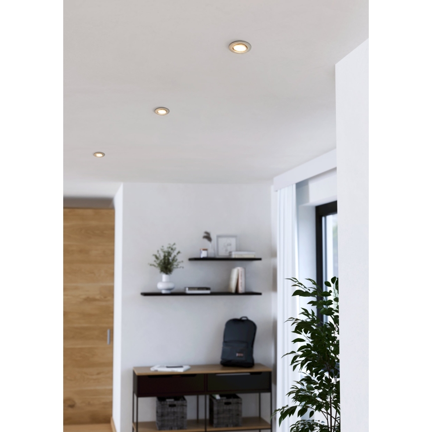 Eglo - Zestaw 3 opraw wpuszczanych LED/4,9W/230V 2700/4000/6500K śr. 9 cm matowy chrom