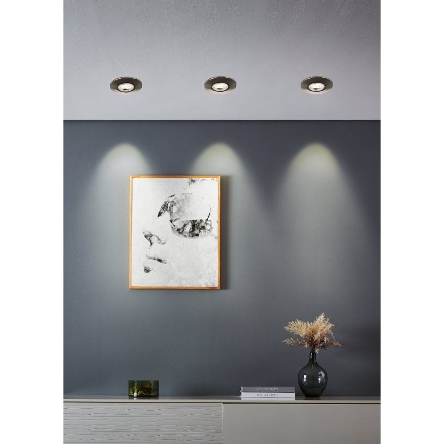 Eglo - ZESTAW 5xLED Oprawa wpuszczana LED/4,9W/230V 2700/4000/6500K Ø 9 cm matowy chrom