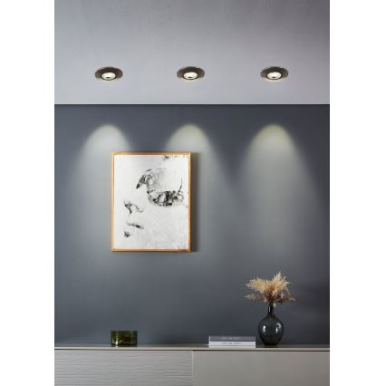 Eglo - Zestaw 10 szt. wpuszczanych opraw LED, 4,9 W, 230 V, 2700/4000/6500 K, śr. 9 cm, matowy chrom