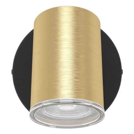 Eglo - Kinkiet punktowy do łazienki 1xGU10/5W/230V IP44 czarny/złoty