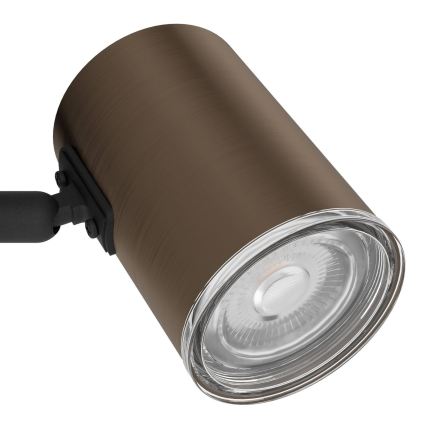 Eglo - Kinkiet punktowy do łazienki 1xGU10/5W/230V IP44 czarny/brązowy