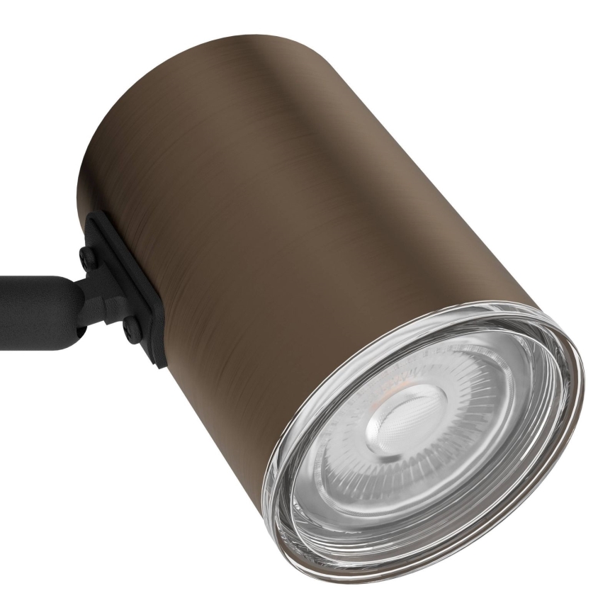 Eglo - Kinkiet punktowy do łazienki 1xGU10/5W/230V IP44 czarny/brązowy