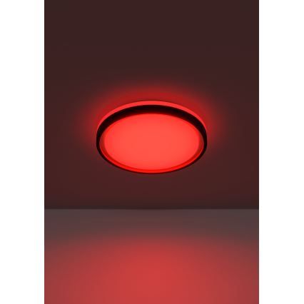 Eglo 300684 - Plafon LED RGBW ściemnialny MALERAMARA-Z LED/14W/230V 2700-6500K śr. 35,7 cm czarny/złoty + pilot zdalnego sterowania