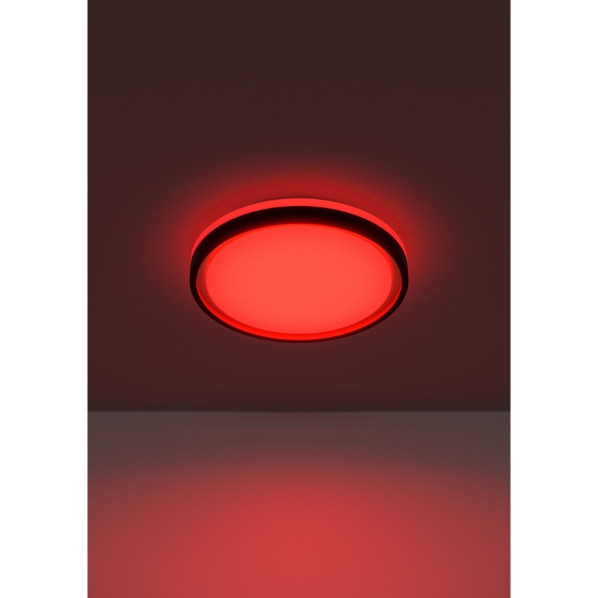 Eglo 300684 - Plafon LED RGBW ściemnialny MALERAMARA-Z LED/14W/230V 2700-6500K śr. 35,7 cm czarny/złoty + pilot zdalnego sterowania