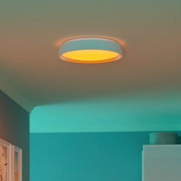 Eglo 300686 - LED RGBW ściemnialna lampa sufitowa MASSIGNANO-Z LED/18,5W/230V 2700-6500K śr. 40 cm biała + pilot zdalnego sterowania