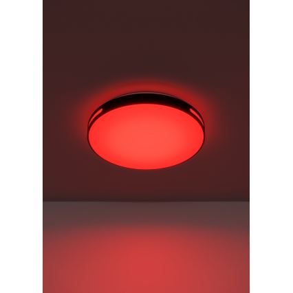 Eglo 300687 - Ściemnialna oprawa sufitowa LED RGBW MONTEGRANARO-Z LED/18,5W/230V 2700-6500K śr. 39,4 cm czarna + pilot zdalnego sterowania