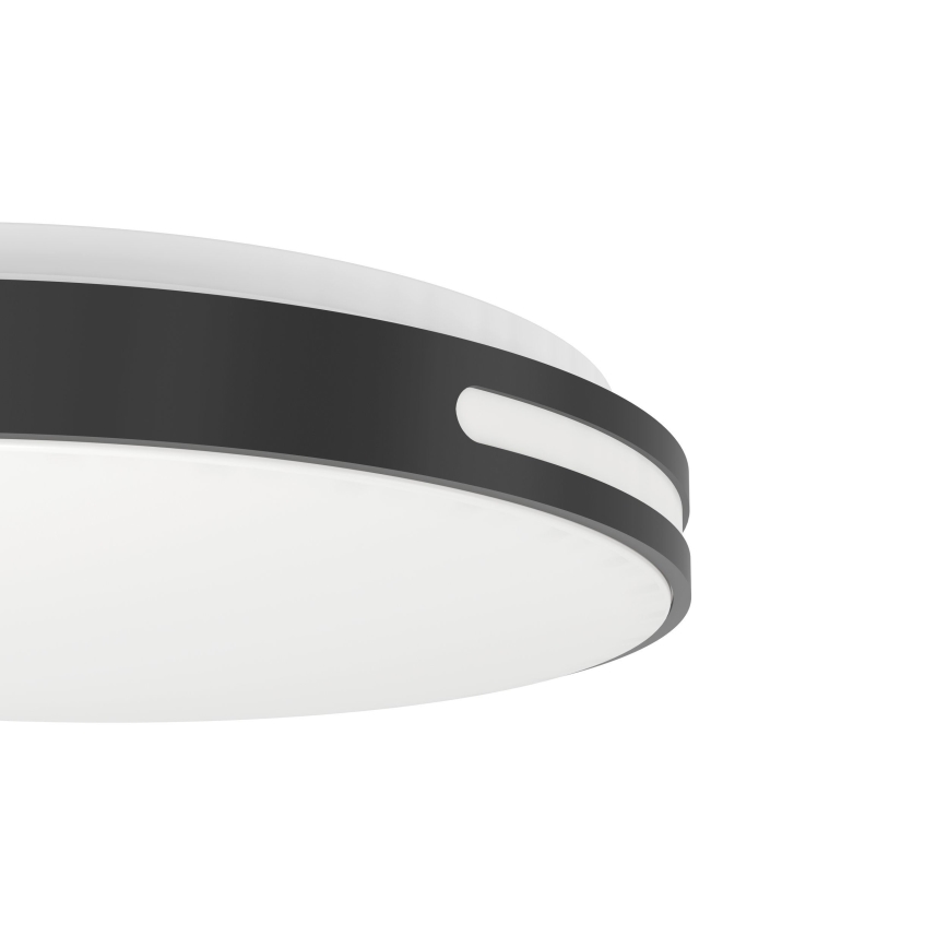 Eglo 300687 - Ściemnialna oprawa sufitowa LED RGBW MONTEGRANARO-Z LED/18,5W/230V 2700-6500K śr. 39,4 cm czarna + pilot zdalnego sterowania