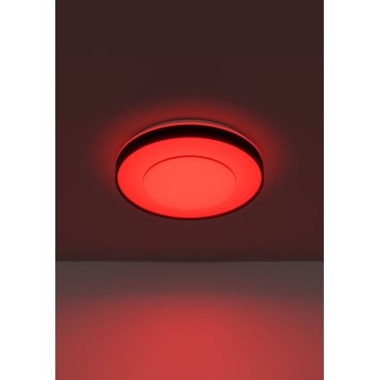 Eglo 300688 - LED RGBW ściemnialna oprawa sufitowa MONTERIGGIONI-Z LED/18,5W/230V 2700-6500K śr. 38,4 cm czarna + pilot zdalnego sterowania