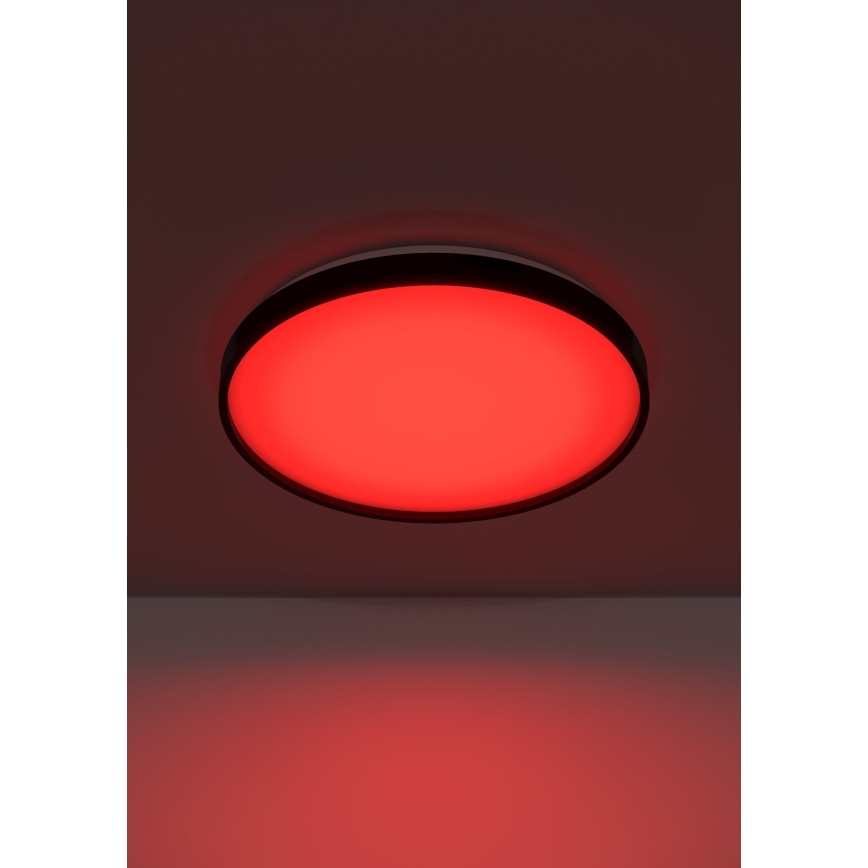 Eglo 300692 - LED RGBW ściemnialna oprawa sufitowa MOZONCILLO-Z LED/28,3W/230V 2700-6500K śr. 48,4 cm czarna + pilot zdalnego sterowania