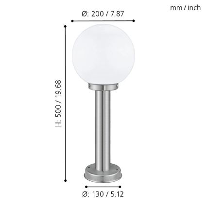 Eglo - Lampa zewnętrzna 1xE27/60W/230V