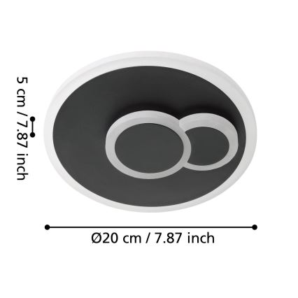 Eglo - LED Lampa sufitowa LED/7,8W/230V śr. 20 cm czarna