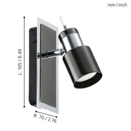 Eglo - Oprawa punktowa LED 1xGU10/5W/230V czarna
