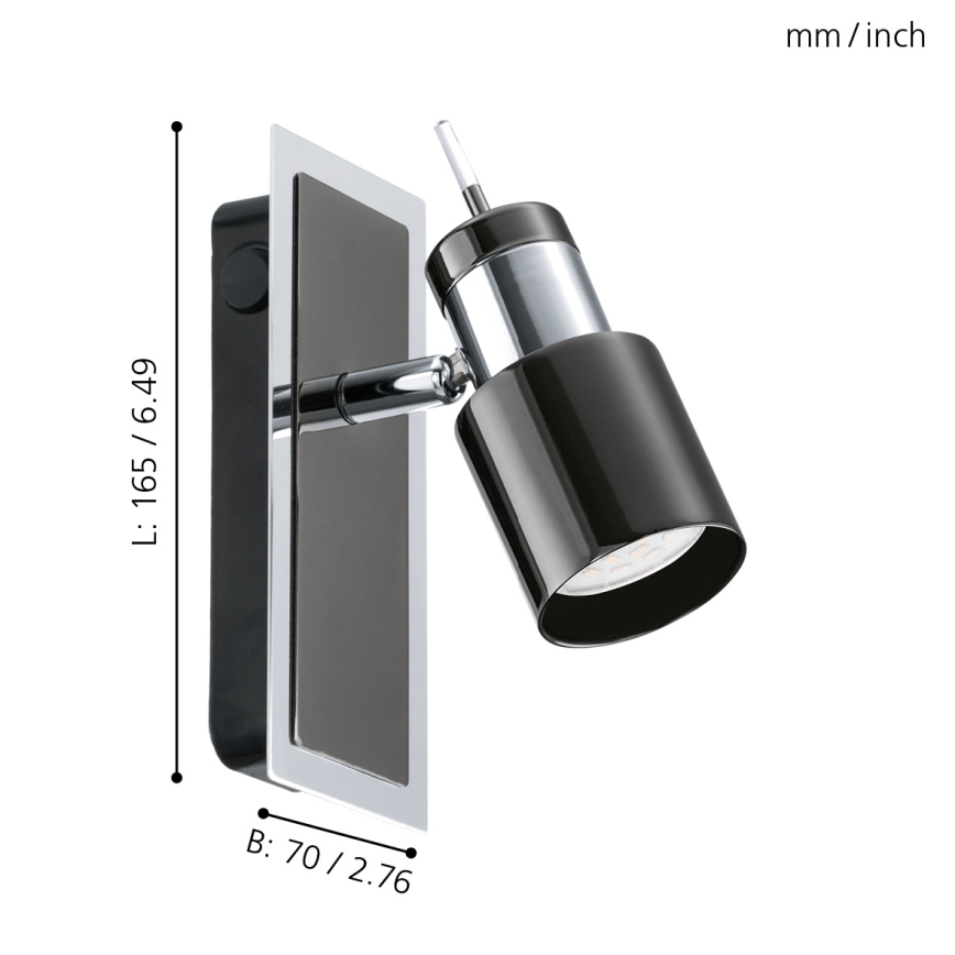 Eglo - Oprawa punktowa LED 1xGU10/5W/230V czarna