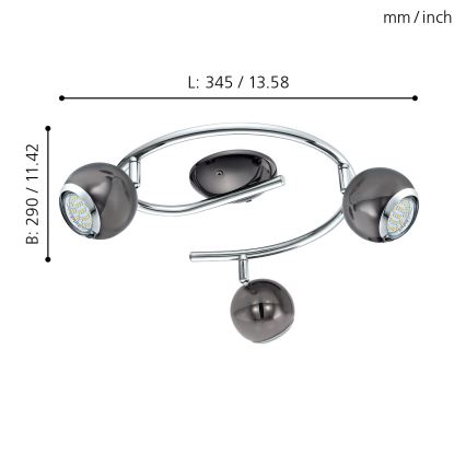 Eglo - LED Oświetlenie punktowe 3xGU10/3W LED