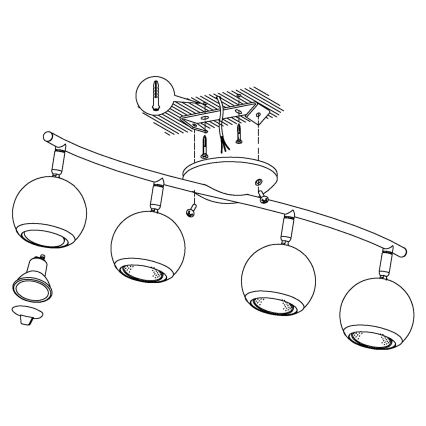 Eglo - LED Oświetlenie punktowe 4xGU10/3W LED